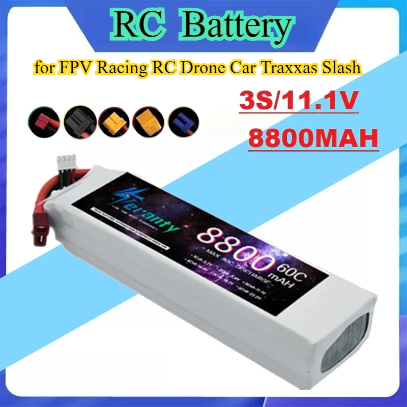 

3S 11.1V 8800mAh 60C 6S 22.2V 5200mAh Softcase Lipo Battery XT60 XT90 for FPV Racing RC Drone Car Traxxas Slash