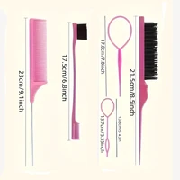Hair Styling loop Set Toddler Topsy Rat Pony Tail Edge Comb Tools Braid Edge Brush Hairdressing Accessories for kids Women Girls 6