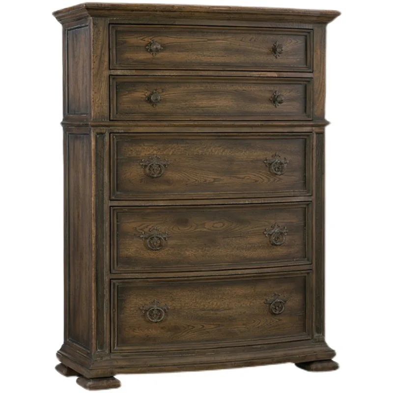 

American country retro chest modern solid wood bedroom storage side cabinet