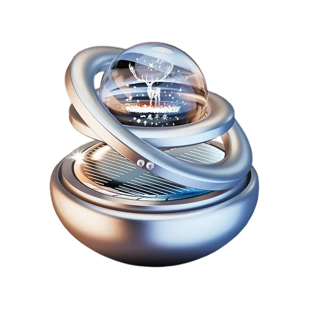 1 stücke Solar Aromatherapie Ornamente Auto Doppel Ausgesetzt Kristall Ball Rotierenden Aromatherapie Parfüm Ornamente Kreative Ornamente – Detail 5