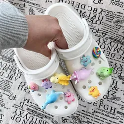 Cartoon Cute Resin Monster Dinosaur Charm Shoe Accessories for Boys Sandals Buckle Detachable Clogs Shoe Accessories