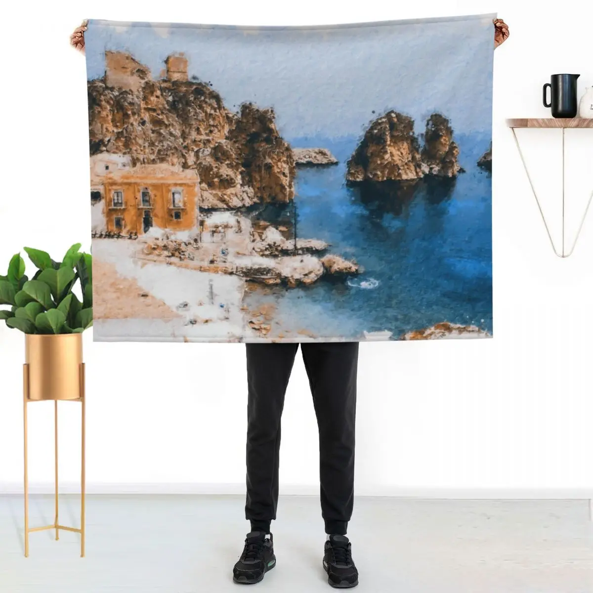 Sicily, italian panorama Throw Blanket Cute Thermal For Sofa Thin Luxury St Hairy Soft Plaid Blankets