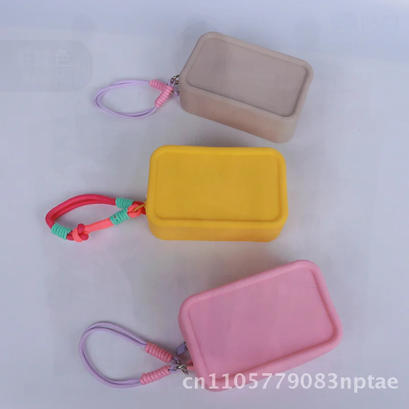 Colorful Silicone Brick Bag Cosmetic Storage Travel Toiletries Organizer Urban Minimalist Mobile Phone Handbag