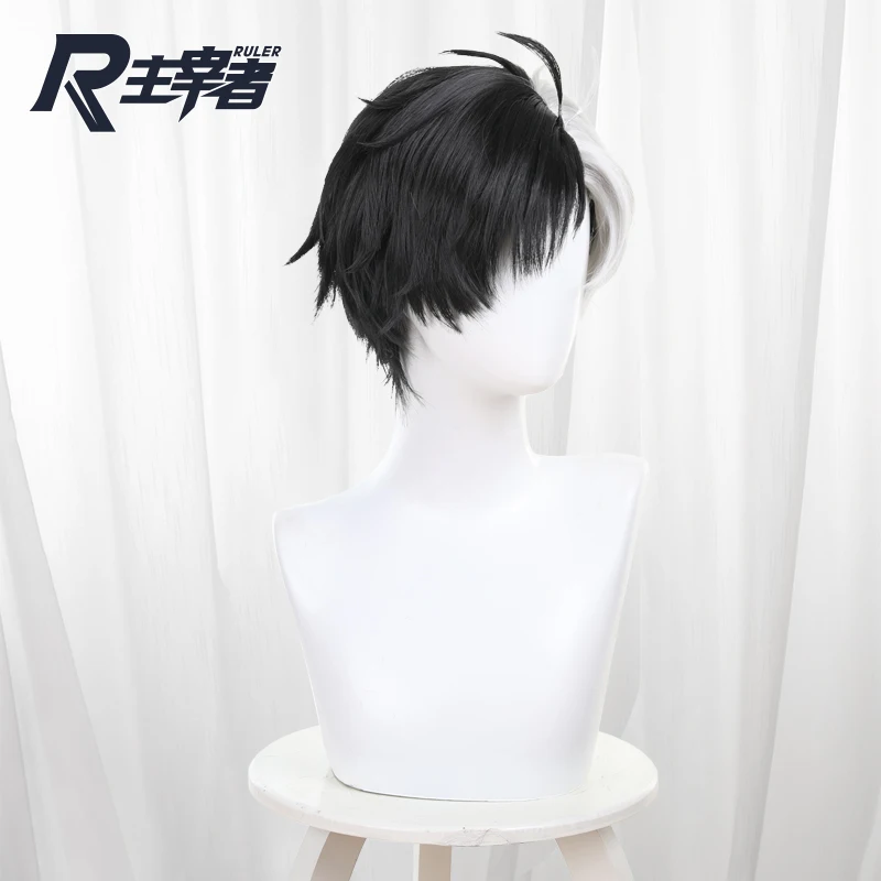 Anime WIND BREAKER Cosplay HARUKA SAKURA Wig Halloween Play Party Stage High Quality Short Black White Curly Hair Costume Props