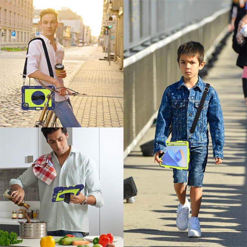 For Huawei MatePad 11 5G 2023 DBY-W00 DBY-W10 Heavy Duty Rugged Tablet Case Rotation Shoulder Strap Stand Shockproof Armor Cover