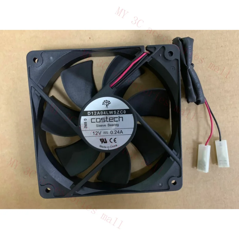 1PC FOR COSTECH Sleeve Bearing 12025 D12A04LWSZC0 12V 0.24A 12CM Cooling Fan