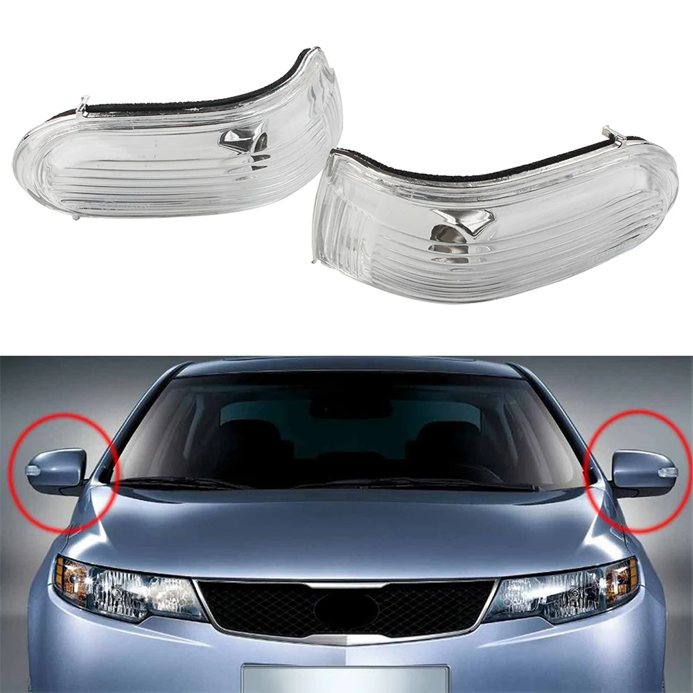 

2pcs For KIA FORTE CERATO 2009 2020 2011 Left and Right Side Mirror Turn Signal Lamp Covers 87614-1M000 87624-1M000