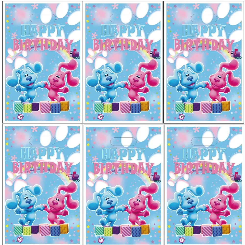 Blues Clues Party Gift Bags Candy Cookie Packing Bags Cartoon Blue Dog Treat Favor Snack Bag Kids Baby Shower Birthday Supplies