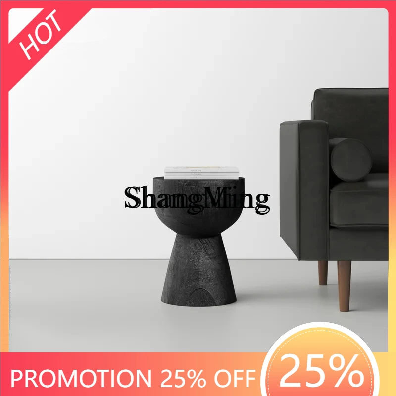FGgood-looking  solid wood wabi-sabi wind round edge few household living room simple creative sofa  table