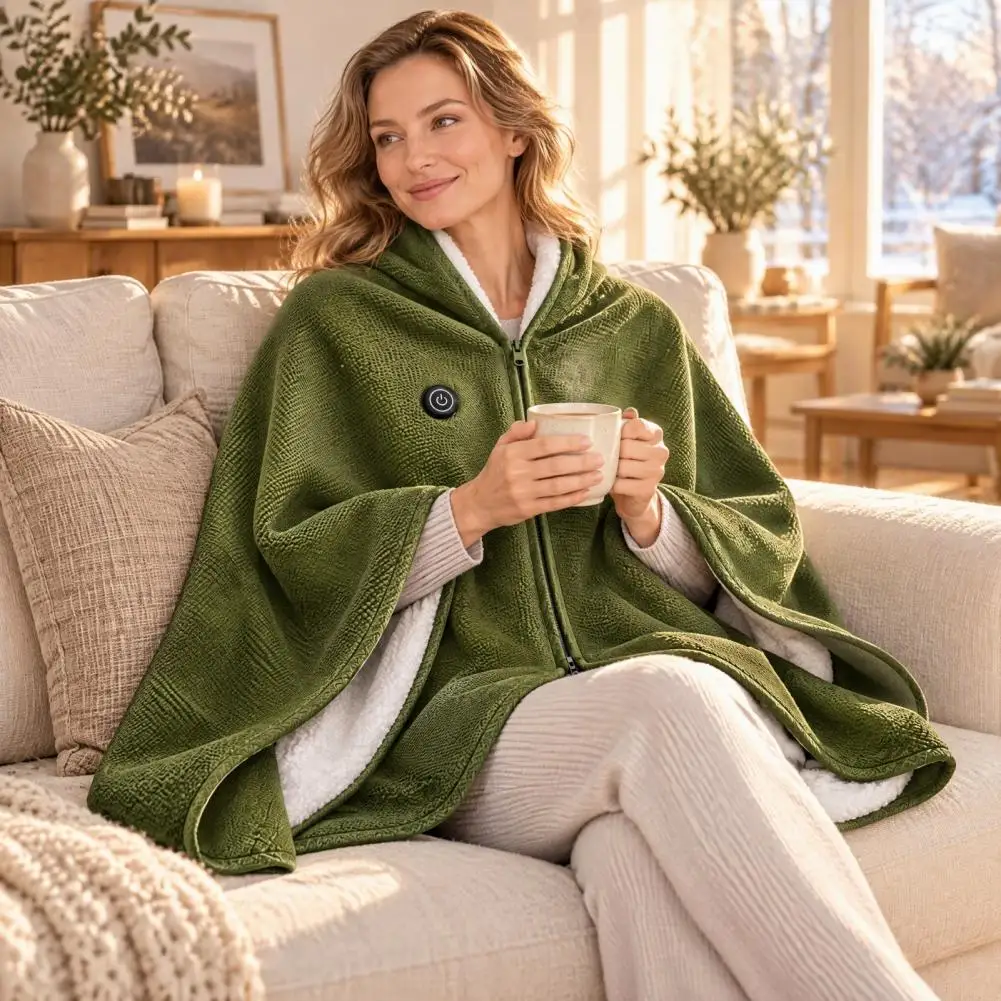 Heated Shawl Wraps for Women USB Wearable Blanket, USB Heated Blanket Shawl with 3 Heat Settings & Fast Heating, Home Office Use