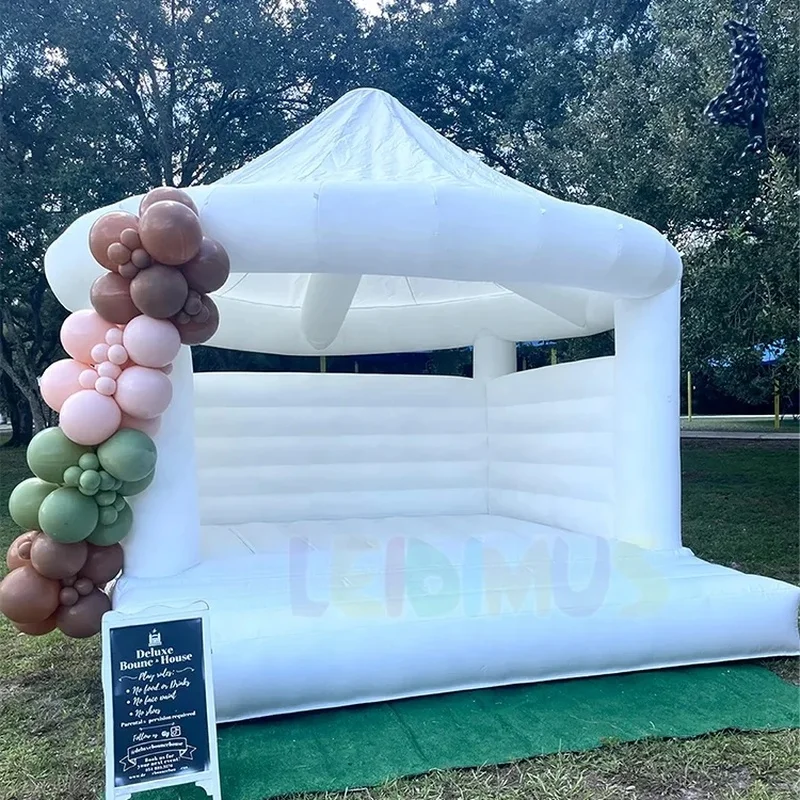 Commercial Wedding White Bounce House Inflatable White Bouncy Castle with Roof Inflatable Bouncer for Kids and Adults