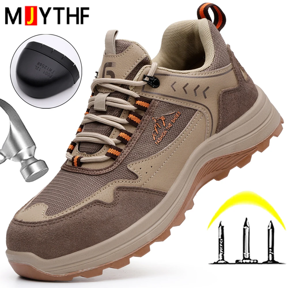 Construction Men Safety Shoes Euro-standard Steel Toe Shoes Anti-Smash Anti-Puncture Work Shoes Protection Boots Indestructible