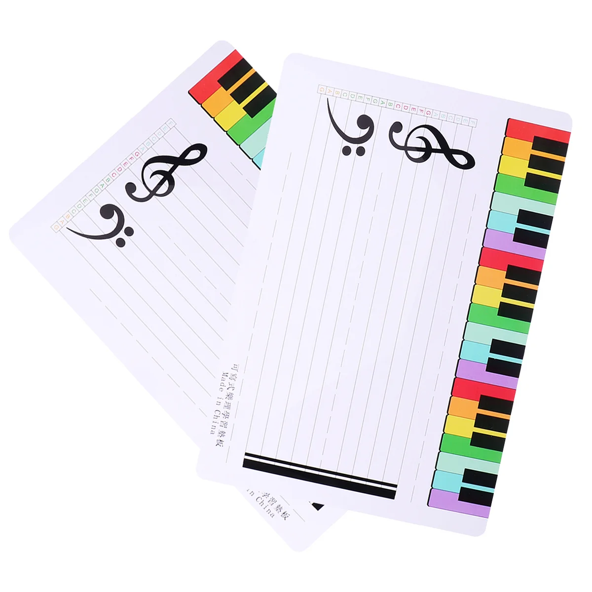 2 قطعة من سبورة الكتابة المغناطيسية للموظفين خفيفة الوزن على الوجهين ولوحة المسح الجاف لتدريس الموسيقى في المدرسة المنزلية #2