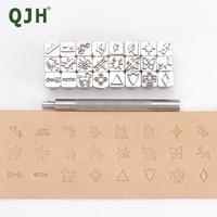25 Pcs Leather Craft Stamping Tool Set, Quality Leather Craft Tool Stamp Set Carving Tools for DIY Beginners and Professionals
