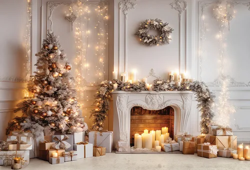 Imagen 2 del producto Fondo de fotografía Mehofond Navidad invierno chimenea ventana cortina Navidad niños retrato familiar decoración telón de fondo estudio fotográfico