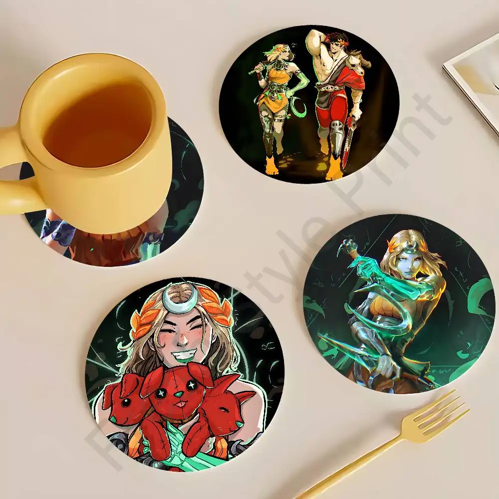 

Z-Zagreus M-Melinoe Hades wooden anti-slip coasters suitable for home office and theme party decoration