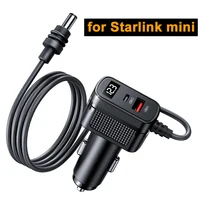 Adaptador de coche de 3M para Starlink Mini 12-24V QC/PD de carga rápida con puertos USB-A + Cable de alimentación tipo C para accesorios Starlink Mini