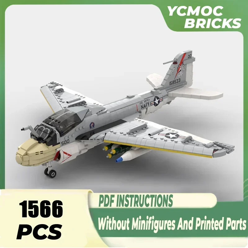 Military Model Moc Building Bricks 1:35 Scale A-6E Intruder Fighter Technology Blocks Gifts Christmas Toys DIY Sets Assembly