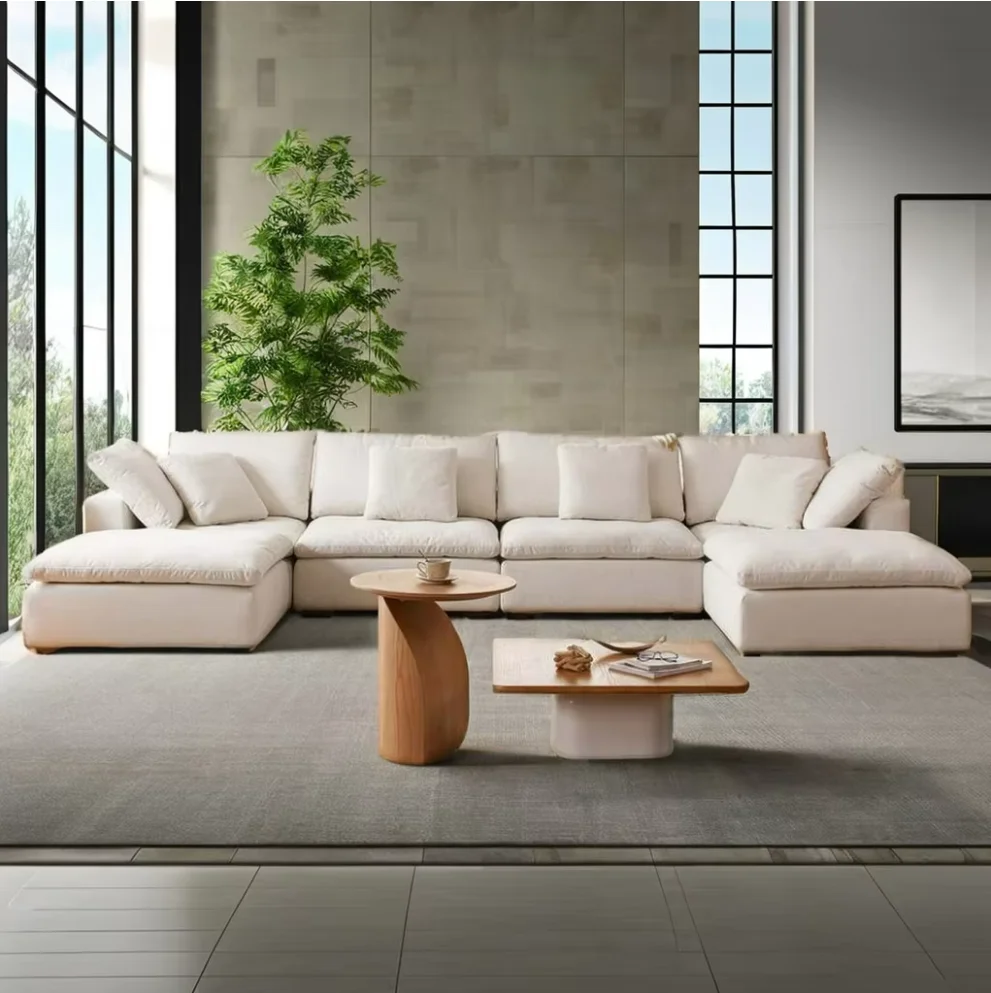 

Modern Indoor Couch Top Comfortable Furniture Cloud U Sectional Fabric Sofa Modular Living Room Sofa
