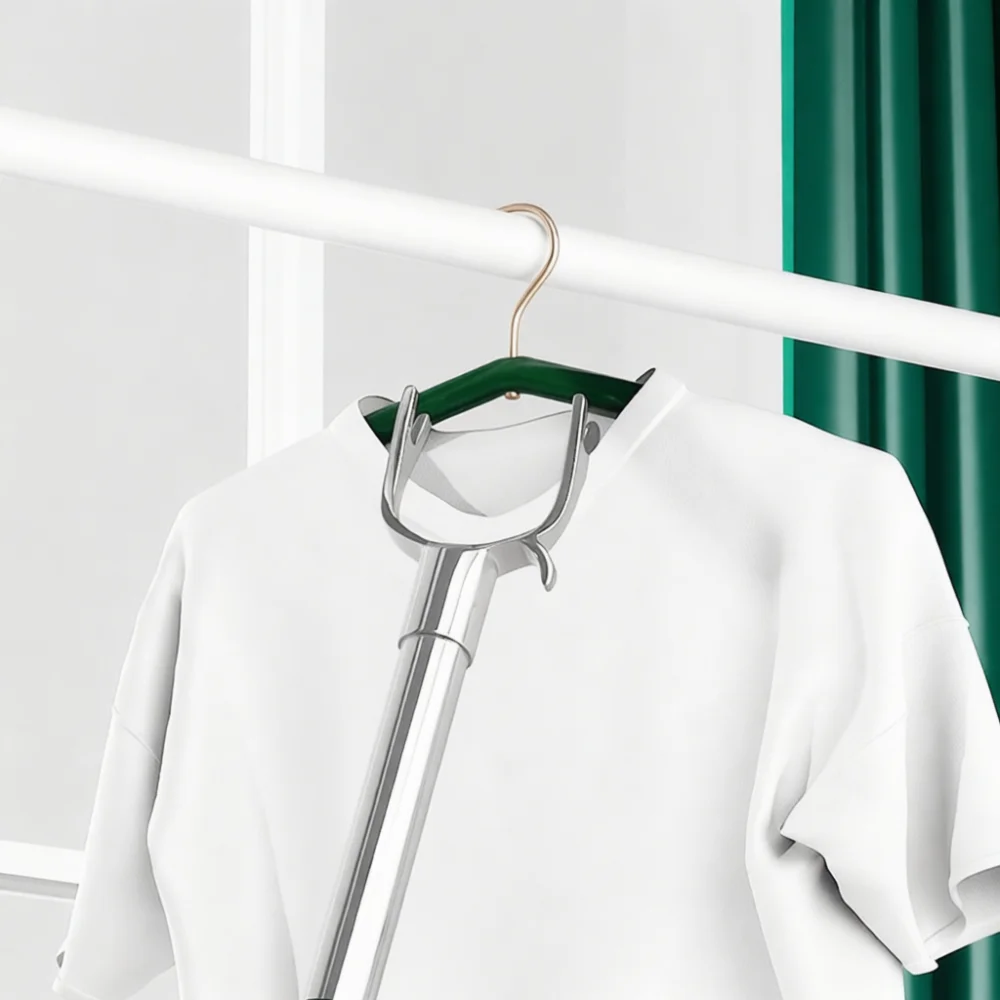 Retractable Clothes Picking Pole Household Drying Rack Accessory Adjustable Garment Hanger Reach Tool Metal Storage Rod