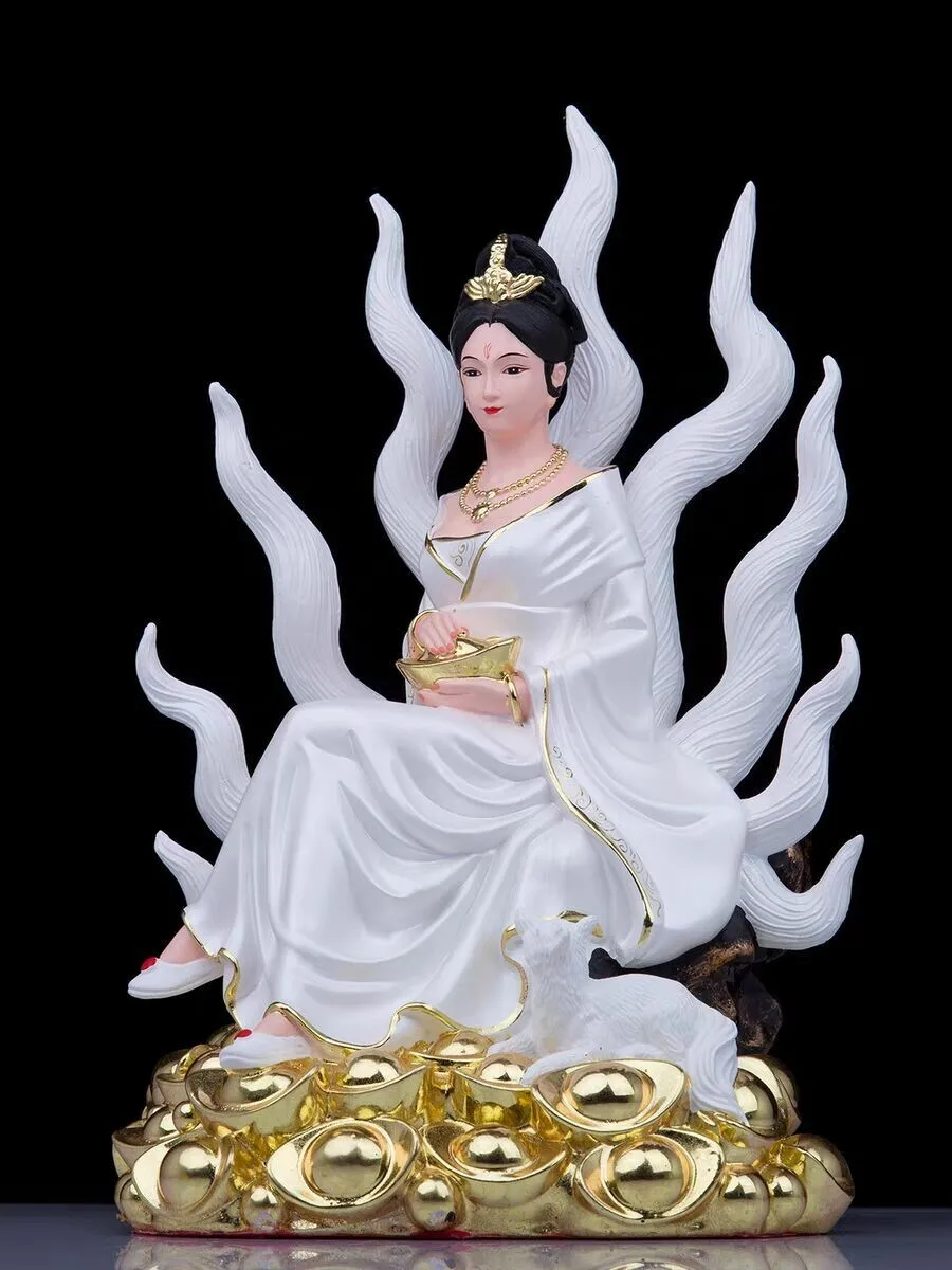 Tailed Fox Fairy Woman Statue Couple Marriage Girl Feng Shui Home Decorate