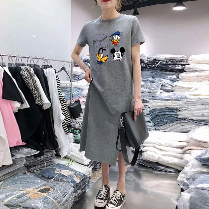 Hello Mickey Kawaii Women's T-shirt Fashion New 90s Retro Cartoon Minnie Disney Top Y2K Women's Oversized Maternity and Baby Nig