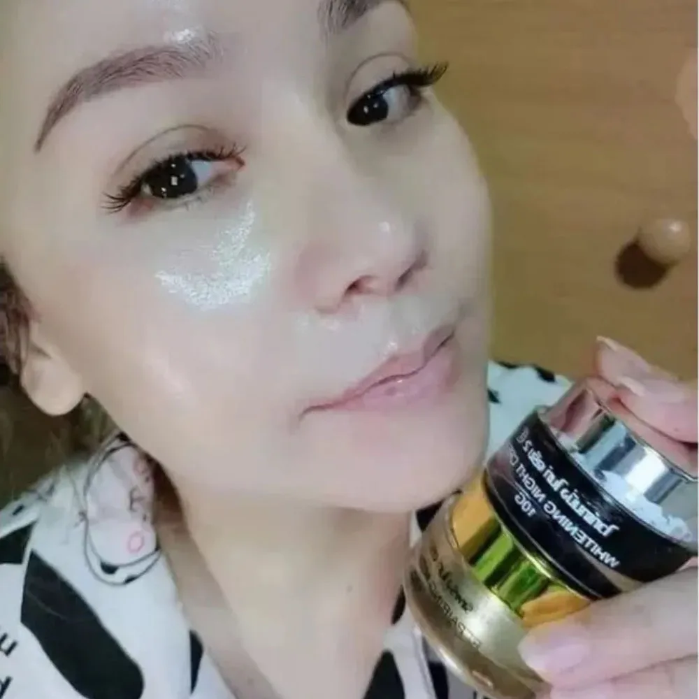 Repairing Whitening Night Skin Care Reduce Black Spot Wrinkle Acne Anti aging Moisturizing Shiny, Bouncy, White Smooth Skin 20g