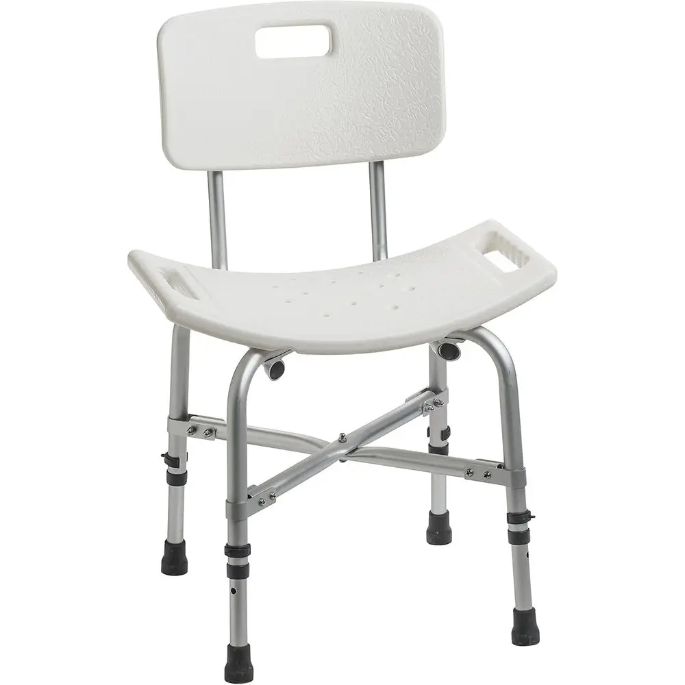 

Gray Heavy-Duty Bariatric Bathroom Bench with Back Support