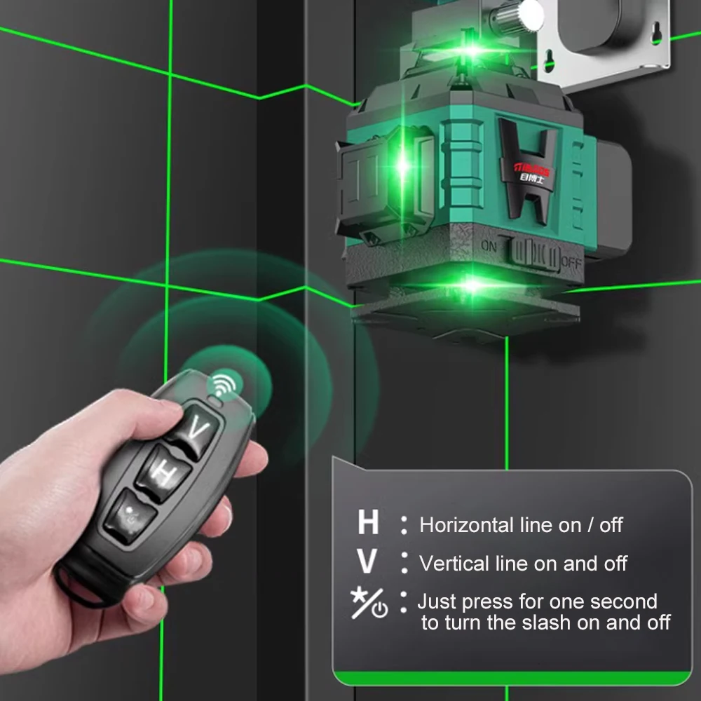 4D 16 Line Laser Level High-precision Strong Green Light Automatic Leveling Horizontal And Vertical Profissional Laser Level