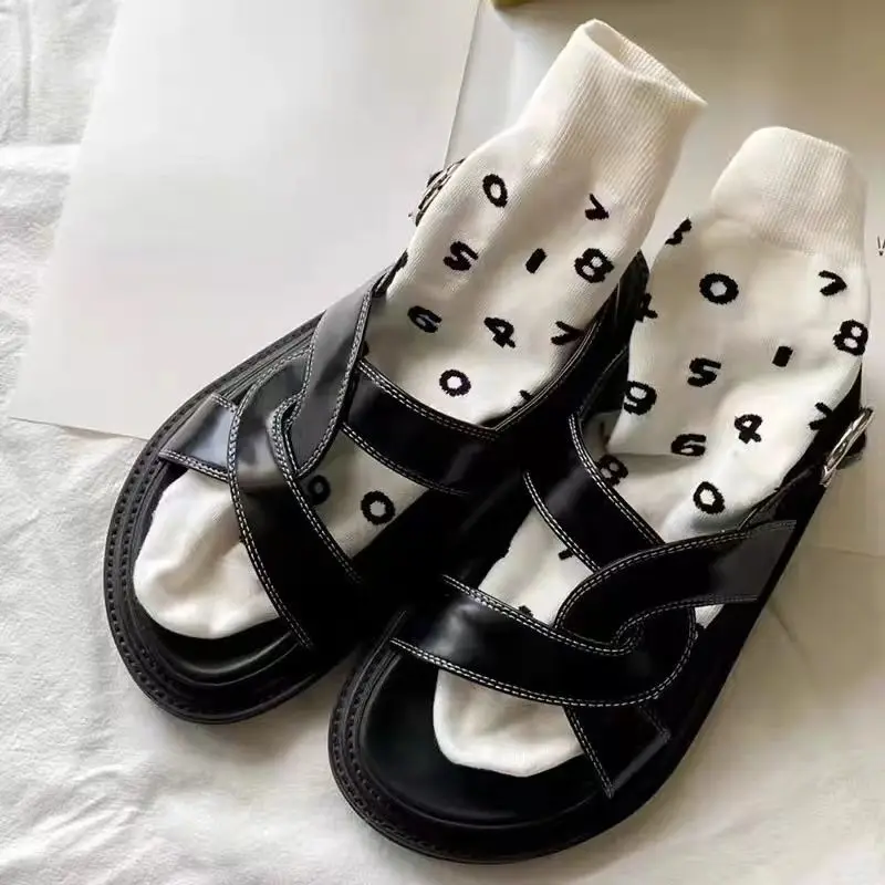 صندل نسائي بمنصة مصارع ، أحذية للسيدات ، صندل مصمم ، جودة عالية ، جديد ، صيفي