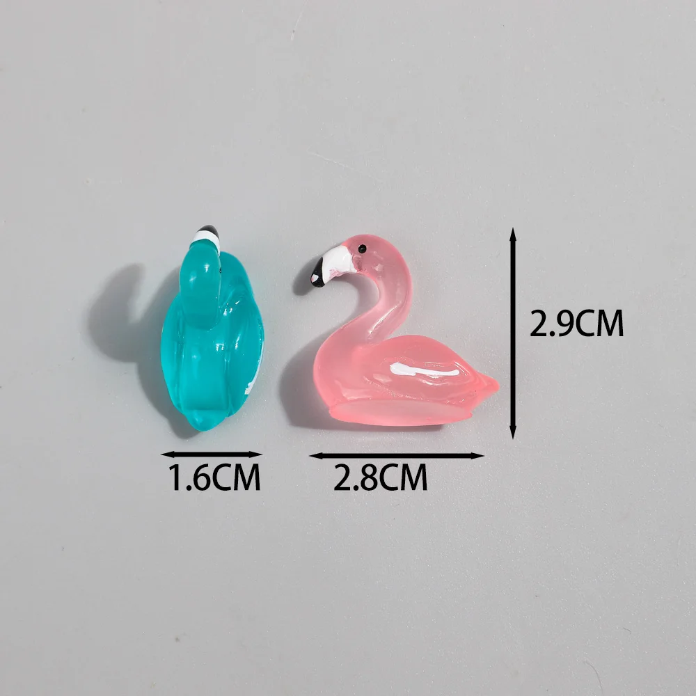 7pcs Cute Swan Resin Bead Charms Cartoon Flamingo Pendant for DIY Jewelry Making Keychain Necklace Earring Accessories Wholesale