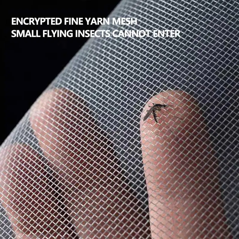 Customizable Curved Zipper Dense Mosquito-Proof Mesh Window Screen Self-Adhesive Detachable Easy-Install for Home Bedroom