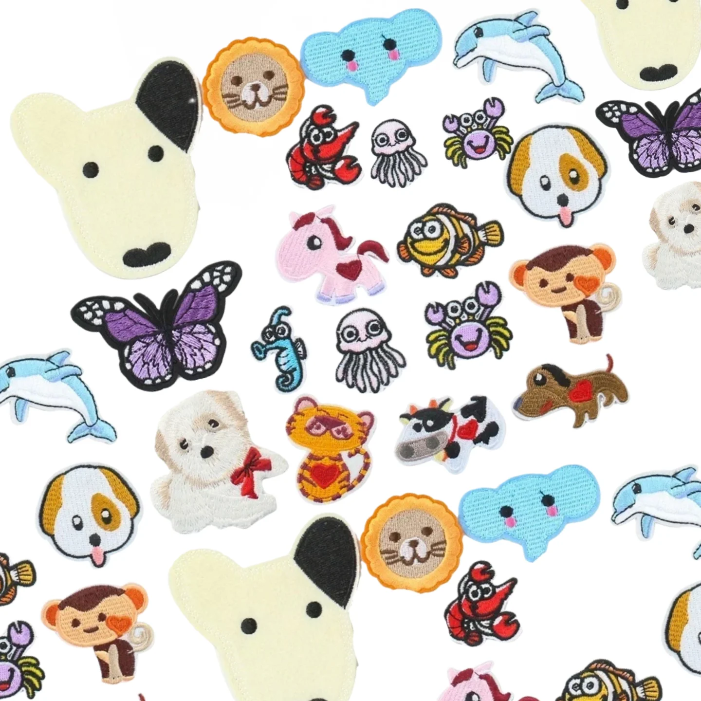 

Cartoon Small Animal Patches Cloth Sticker Cross-border Hot Sale Set Butterfly Clothing Accessories Kitten Embroidery Label