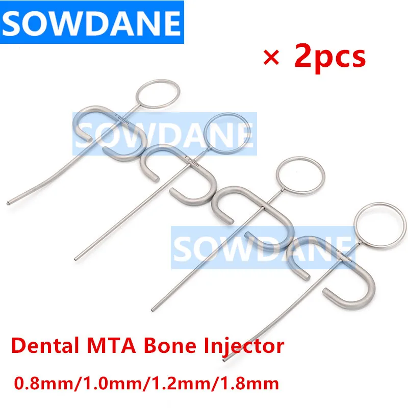 2 pcs Dental Surgical Implant Bone Powder MTA Delivery Carrier Transport Dental Powder Injector Syringe tools 0.8/1.0/1.2/1.8mm