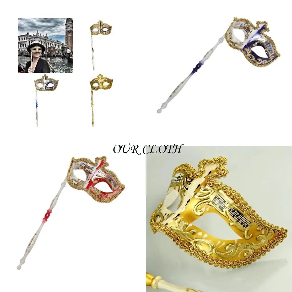 

Маска Хэллоуина с палочкой ретро музыкальная нота маскарада маска для вечеринки Mardi Gras Mask Mask Mask для карнавалов y1ac