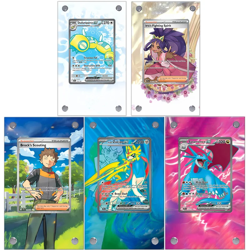 Kotak Pajangan Kartu Koleksi Pokemon Zacian Salamence Scouting Extended Art Display Case Extended Painting Psa Anime Display Rack (Tidak Termasuk)