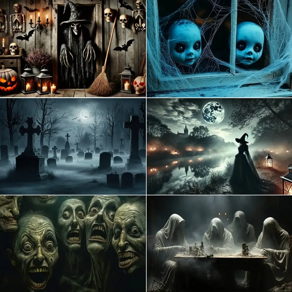 

2025 Halloween Photography Backdrops Horror Ghost Shadow Zombie Backgrounds Festival Party Supplies Photo Prop Room Decor Gifts