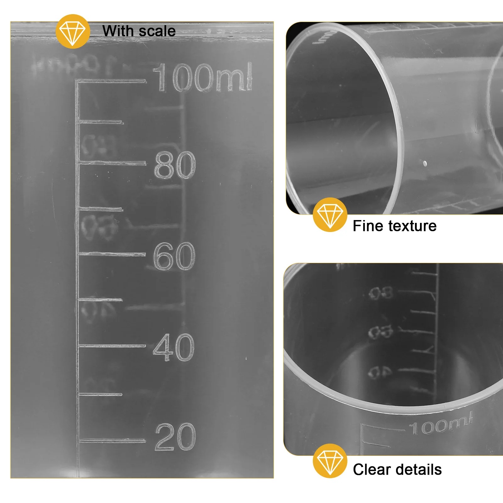 

50Pcs Plastic Measuring Cups Clear Graduated Mixing Cups for Drinks Essential Oils Perfume Liquid Measuring Tool