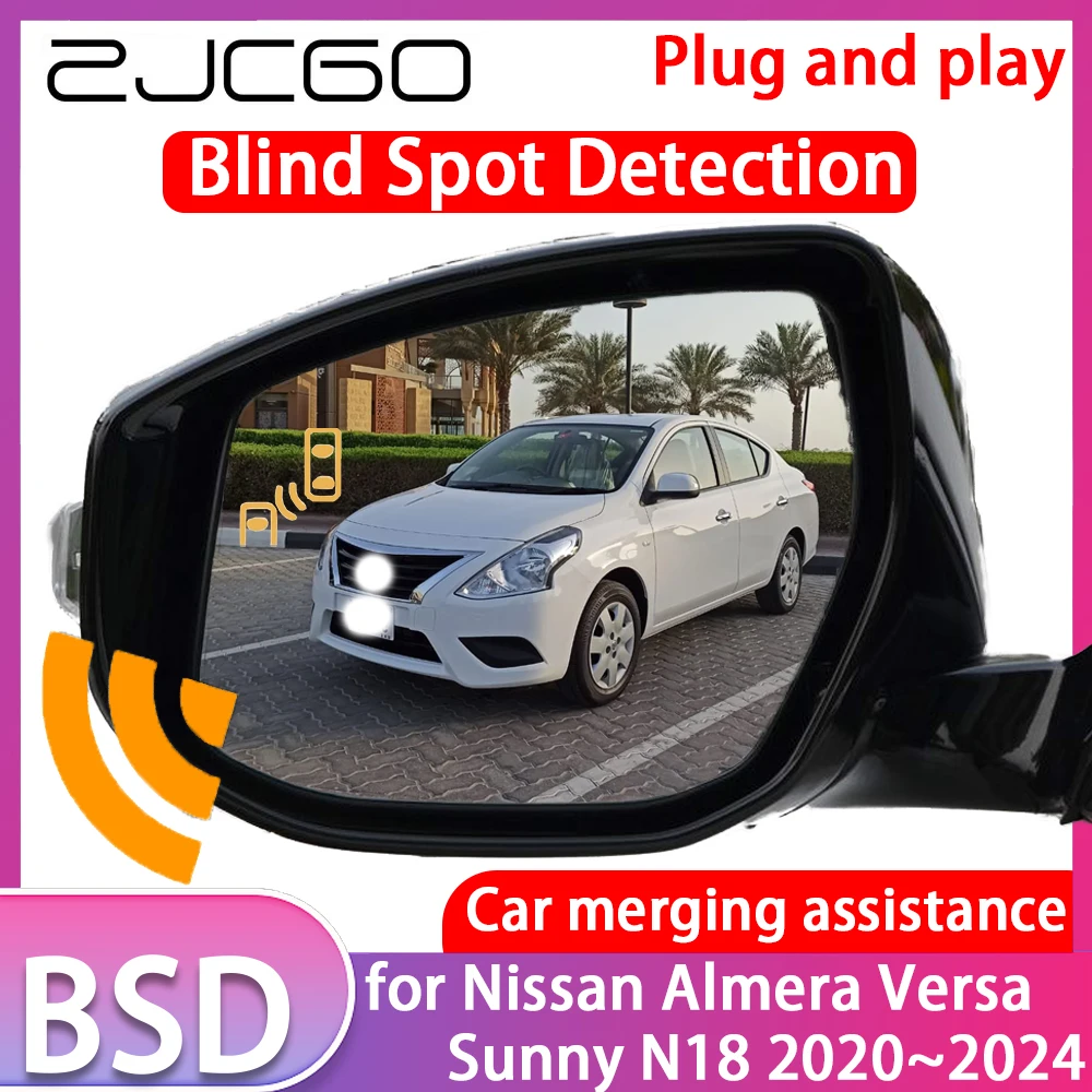 ZJCGO for Nissan Almera Versa Sunny N18 2020~2024 Blind Spot Detection Car BSD BSA BSM System Driving Warning Radar Alert Mirror