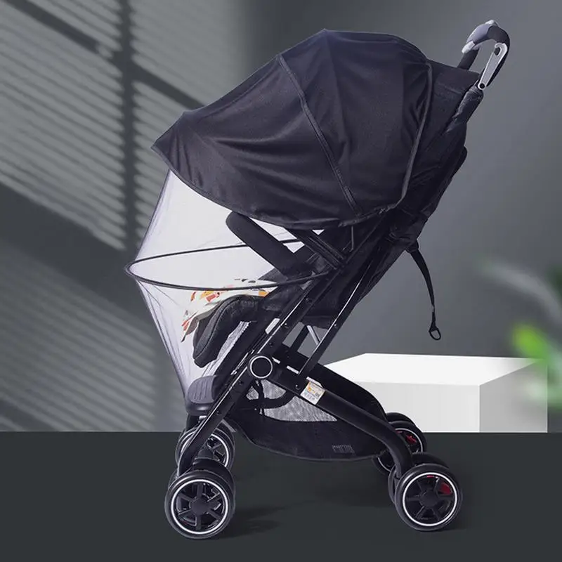 Respirável Double Zip Stroller Netting para Crianças, Fly Cover, Sun Shade, Protetor, Proteção UV, Malha Ajustável