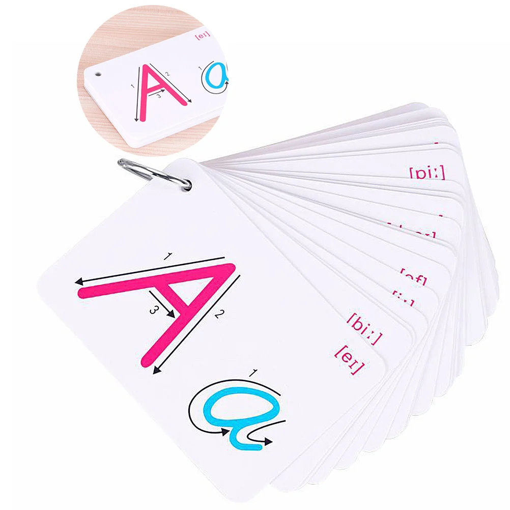 2 Sets 26 Letter English Cards Colorful Double-Sided Kids Learning Educational Alphabet Spelling Practice Abc Literacy Game