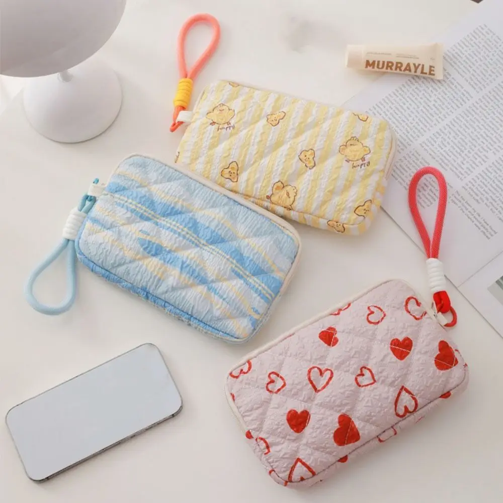 Nuovo portamonete con stampa di cartoni animati di grande capacità con borsa per cuffie con cordino