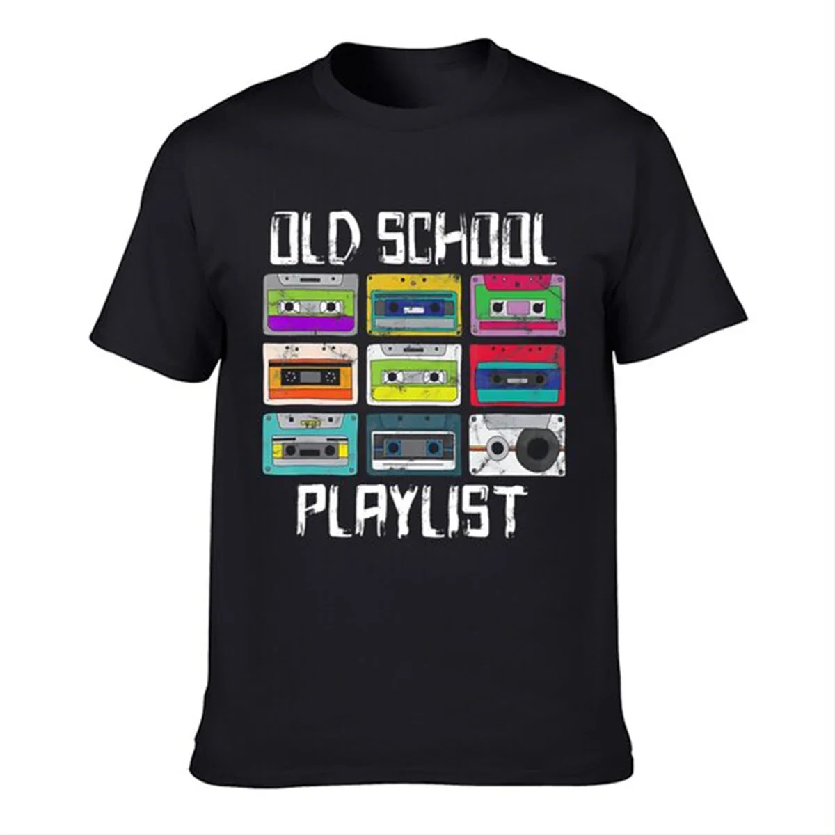 New Streetwear Short Sleeve Birthday Gift T-shirt Funny Cassette Tape Music Retro 80s Old School Playlist TShirts Graphic Cotton