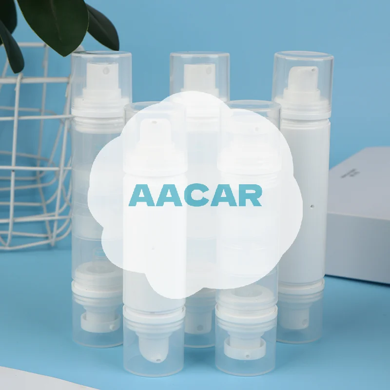 ขวดบรรจุภัณฑ์แบบสเปรย์/โลชั่นแบบกดสุญญากาศสองหัว ขนาด 5 มล./10 มล. สำหรับเติมเครื่องสำอาง ครีม เจล