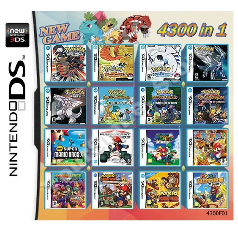 3DS NDS 4300 IN1 Game Card Combined Card 510 IN1 NDS Combined Card NDS Cassette 482 IN1 208 500 Pokemon Cards Pokemon