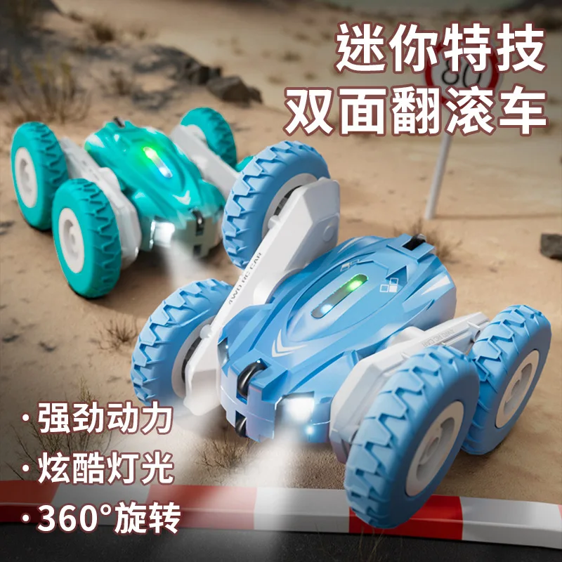 Grensoverschrijdend nieuw product Mini dubbelzijdige achterbrug stuntcarlight rollend carcharging afstandsbediening dump carchilderspeelgoedauto