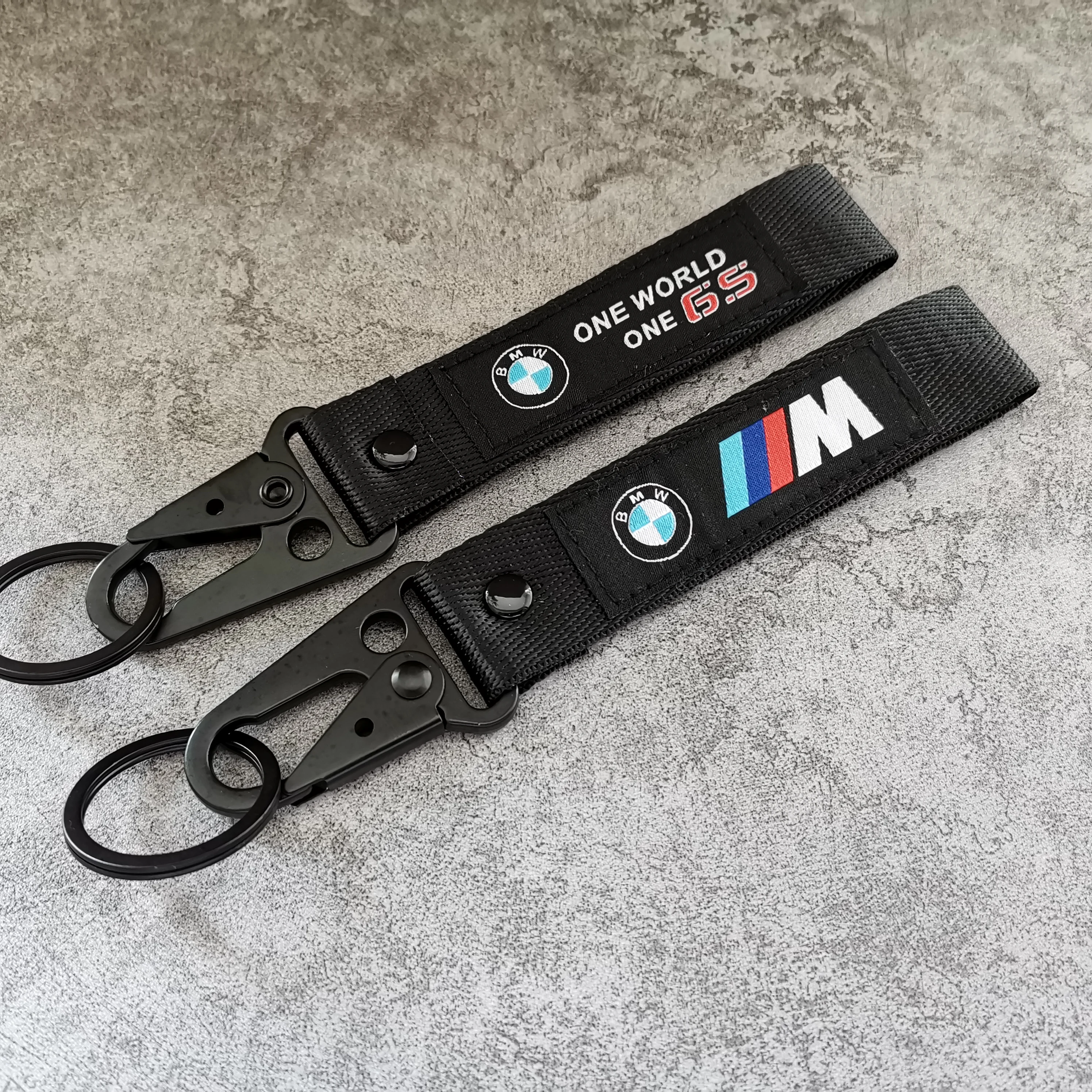 BMW GS M Keychain Nylon Wristband Woven Logo Black Lanyard for motorcycle keyring accessories Fashion Gift