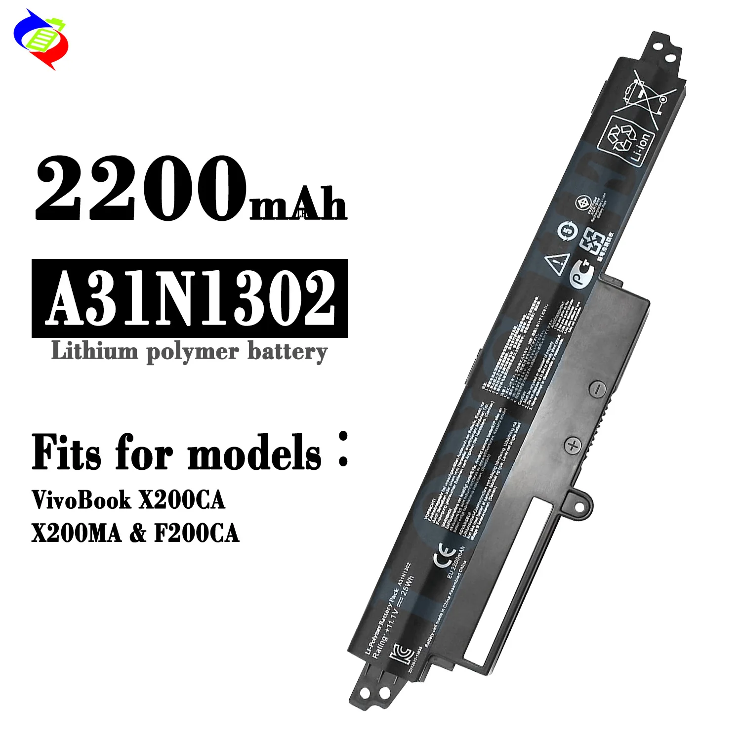 A31N1302 Laptop Battery for ASUS VivoBook X200CA X200M X200MA F200CA K200MA K200MA-DS01T A31LM2H A31LMH2 A31LM9H 11.6