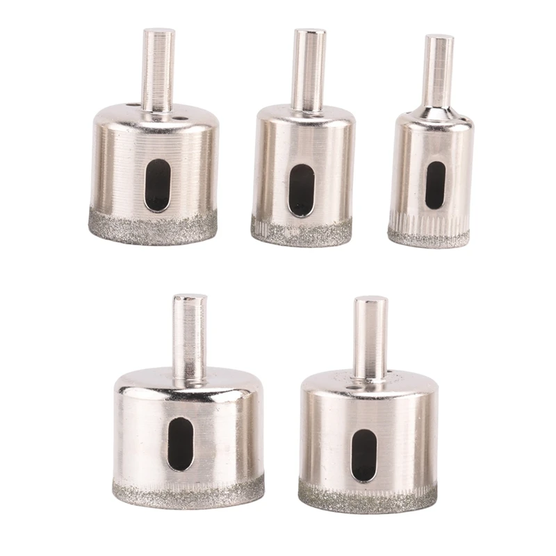 5Pcs Diamond Tile Hole Saw Drill Bit Bits Set Glass Marble Granite Slate Cutting