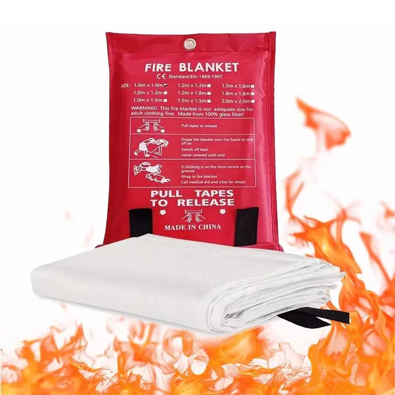 100x100cm Household emergency safety rescue fire blanket fireproof cloth silicone fireproof blanket